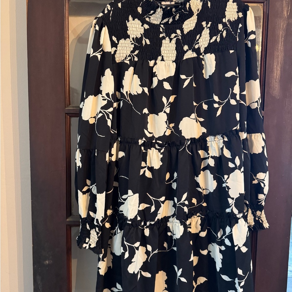 Black and White Floral Dress